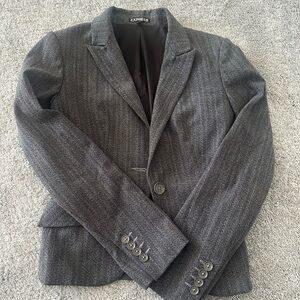Express Charcoal Pinstripe Blazer